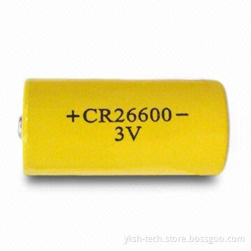 Lithium Manganese Dioxide Battery with 3.0V Rated Voltage, 6,000mAh Rated Capacity